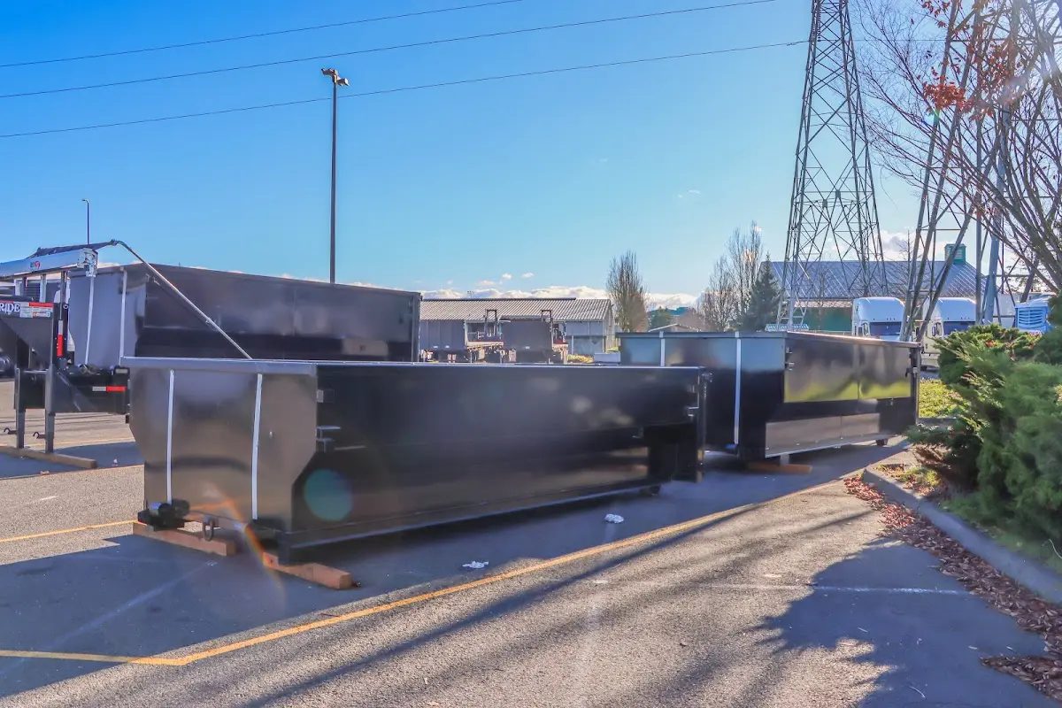 Roll-off dumpster ready for waste disposal at job site for Demolition Dumpster Rental in Crestwood